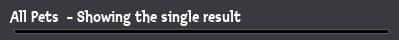 All Pets  - Showing the single result