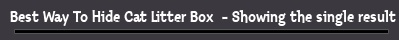 Best Way To Hide Cat Litter Box  - Showing the single result