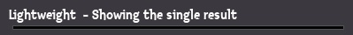 Lightweight  - Showing the single result
