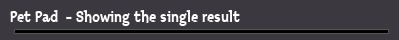 Pet Pad  - Showing the single result