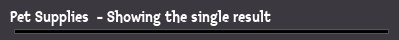Pet Supplies  - Showing the single result