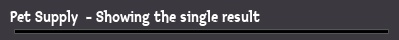 Pet Supply  - Showing the single result
