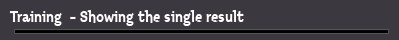 Training  - Showing the single result