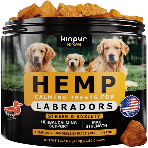 Calming Chews for Labrador Dogs with Valerian Root and Hemp Oil   Aid - $25.75