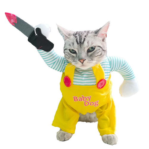 Cat Pet Costume Clothing Creative Yellow Knife Assassin Cat Clothing - $20.00