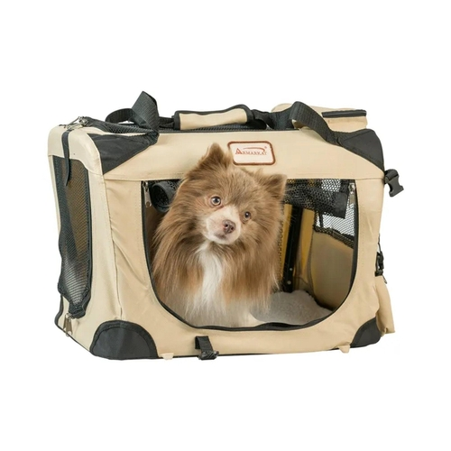 Armarkat Folding Soft Dog Crate Pet Travel Carrier - Beige - $60.00