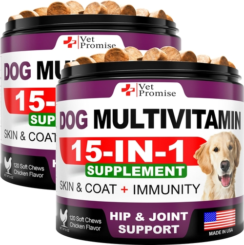 (2 Pack) Dog Multivitamin Chewable with Glucosamine Dog Vitamins and - $42.00