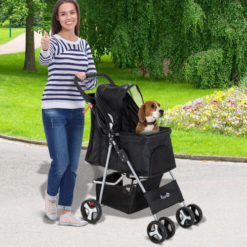 PawHut Pet Stroller with Storage (Black) - $115.00