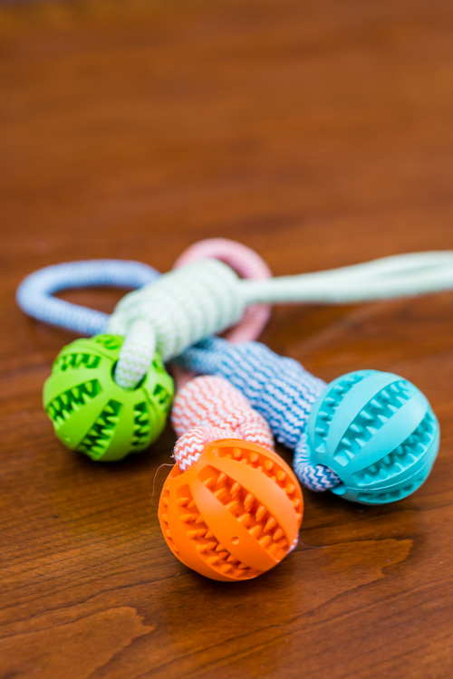 Durable Rubber Ball Chew Toy with Cotton Rope - $17.99
